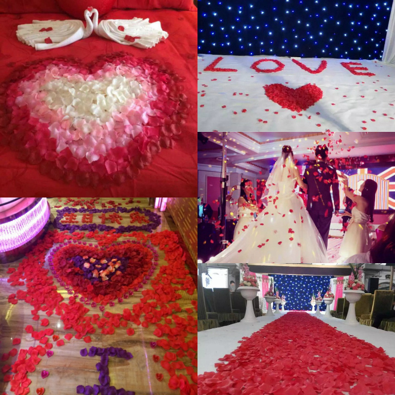 Wedding celebration supplies Wedding decoration Simulation rose petals Hand throw fake sprinkler Wedding room Wedding bed decoration props modeling