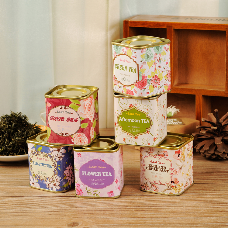 Creative European-style tinplate square box wedding wedding candy box high-end return gift DIY tea jar wholesale