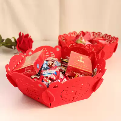 Wedding celebration supplies Creative melon seed fruit plate Wedding wedding Chinese non-woven melon and fruit basin festive props