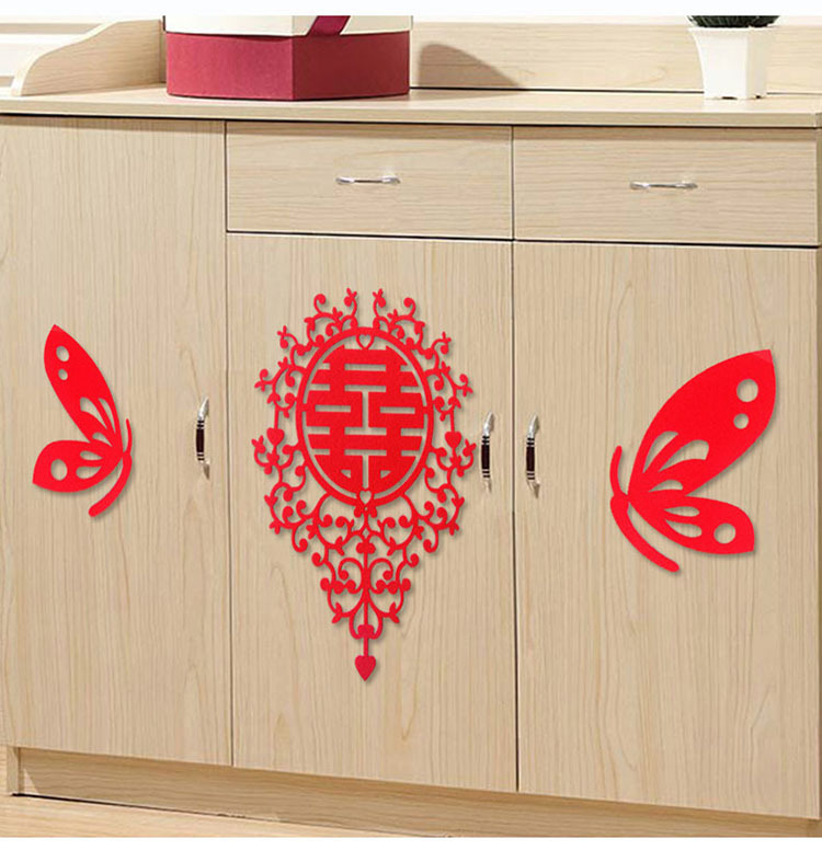 Wedding Wedding Decoration Accessories New House Arrangement Wedding Individuality Happy Words DIY Creative Cut Paper Headboard Door Comedy