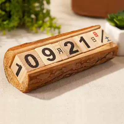 Wooden small ornaments original ecological perpetual calendar DIY table calendar desktop hot selling Creative furnishings