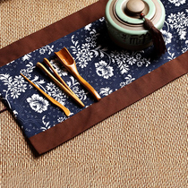 Cotton Linen Tea Mat Table Flag Chinese Table Cloth Tea Table Cloth Strip Table Mat Zen tea tray Mat Fragrant Dau Cup Mat