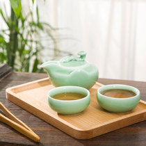 Chinese ceramic tea set set set home living room kung fu teapot tea cup small apartment tea ceremony celadon bubble teapot
