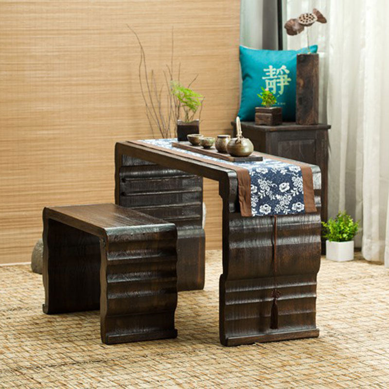 Chinese Burn Muguqin Table Set Resonant Table Table School Calligraphy Table Zen Solid Wood Tea Table