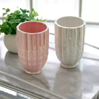 Japanese ceramic simple mouthwash cup set brush cute tooth cup couple toothbrush mouthwash and mouthwash cup solid color shell
