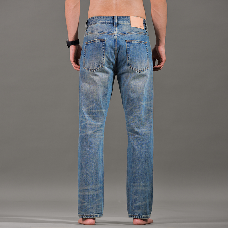 Vintage Blue Classic Selvedge Denim Retro Nostalgic Pure Cotton Non-Stretch Classic Straight-Leg 12.8oz Jeans M301