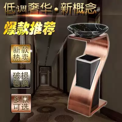 Stainless steel trash can Hotel lobby vertical ashtray bucket outdoor fruit box Hotel KTV elevator entrance dedicated