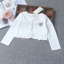 Clearance spring and summer girls long sleeve shawl cotton Joker childrens short coat baby skirt