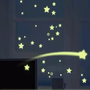 Star moon luminous sticker paper removable self-adhesive wall stickers children's room bedroom ceiling creative decoration fluorescent stickers