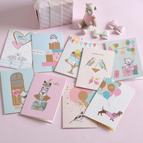 Iuo children light color cartoon card MINI blessing card birthday card universal card MINI-1803