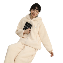 Couple pajamas winter coral velvet plus velvet thickened hooded set 2024 new home clothes autumn and winter two-piece set