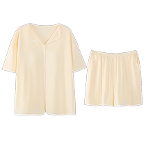 Small ice silk pajamas for women 2024 new summer short-sleeved with breast pads Modal home clothes for women can be worn outside