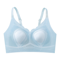 Summer ice silk seamless underwear for women thin big breasts bunny ears bra summer ultra-thin bra without bulges