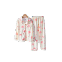 Pyjamas filles 2024 nouvel été Style mince grands enfants filles col montant à manches longues été enfants climatisation vêtements maison vêtements