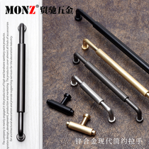 Nordic wardrobe door handle modern simple long light luxury black cabinet drawer gold extended cabinet door handle copper color