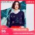 Zhuo đa phong cách 2020 mùa xuân và mùa thu Hàn Quốc phiên bản váy mới mỏng cổ chữ V thêu đáy đầu áo len dài tay 