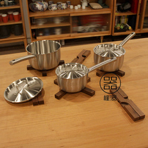 Walnut placemats solid wood pans foldable X-shaped sand pot mats Japanese heat-resistant coasters