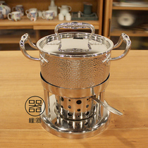 304 stainless steel small hot pot one person pot club hot pot restaurant 16cm hammer Grain hot pot alcohol stove pot