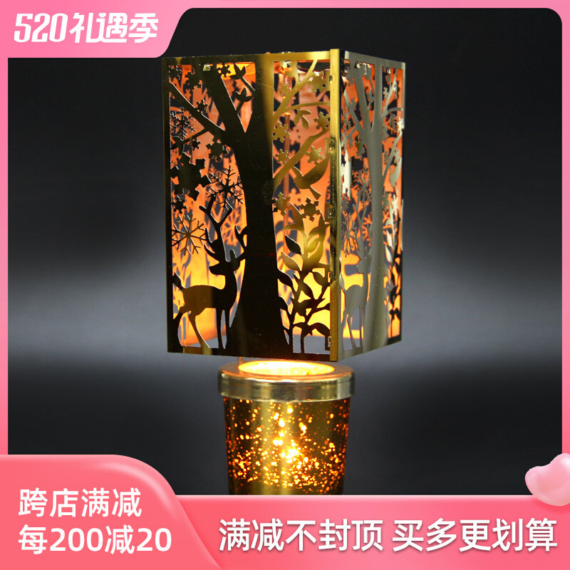 Square rotating candlestick walking horse lamp romantic candlelight props cup aromatic aromatic candlelight Western dining table