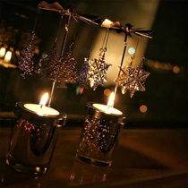 Aromatherapy fragrance candles European Wrought iron rotating Candlestick Horse lantern Romantic candlelight dinner prop cup decoration gift