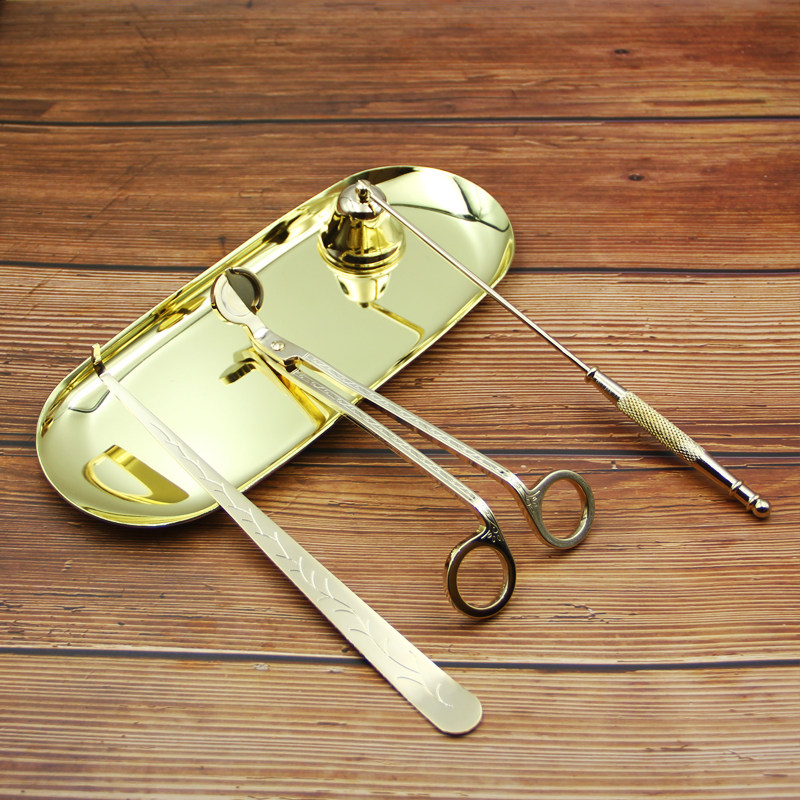 Scented candle tool set Tray scissors Wick cutter Candle extinguisher Candle cover fire hook Three-piece igniter