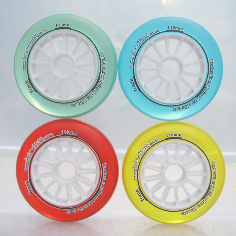 Speed ​​skating wheels 90mm100mm 110m crystal wheels roller skates roller skates PU high elastic anti-mushroom clean sound wheels