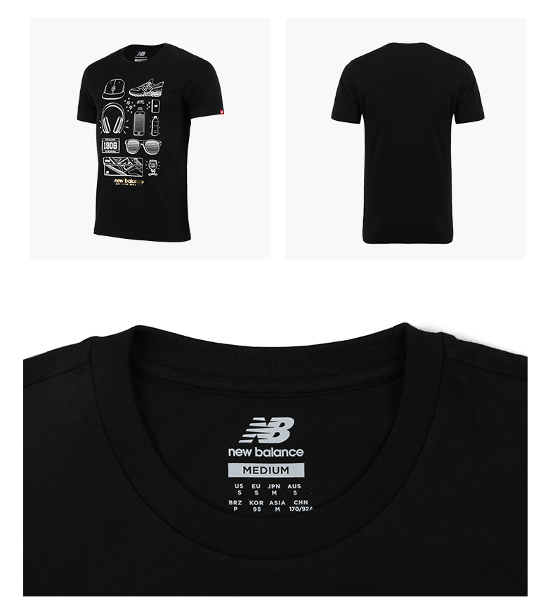 New Balance NB Nam Knit Tops Breathable Ngắn Tay Áo Thể Thao Giản Dị T-Shirt AMT81544 Wu Lei áo thun tay dài nam the thao