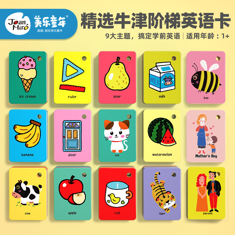 Mele Children Card Early Teach English Word Letter Literacy Card Infant Recognition Flash Card for Baby