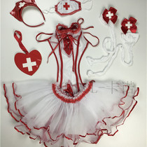 CarolVIPs European and American Foreign Trade Original Sexy Perspective Lace Seductive Lace Seductive Two Wear and Spice Party Nurse Dress