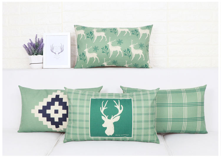 Gối dài eo bằng vải cotton và vải lanh gối hươu Bắc Âu đơn giản eo gối gối ghế sofa