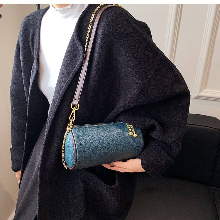 Fashion Retro Solid Color Shoulder Cylindrical Bags Wholesale Nihaojewelry display picture 14