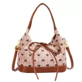 Весенняя вместительная и большая сумка через плечо с бантиком, сумка подмышку, тренд сезона, подходит для студента