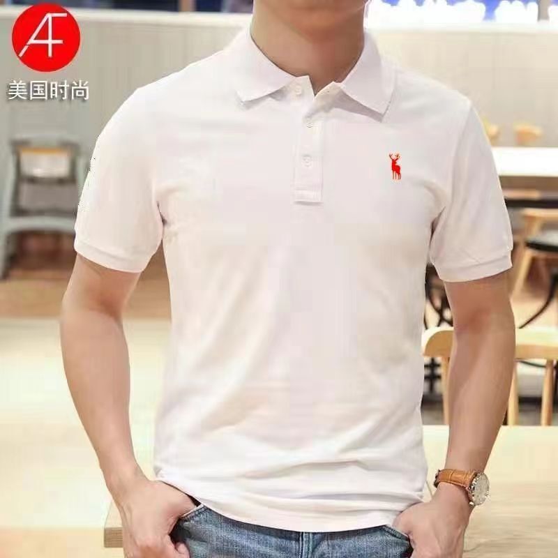 American Fashion Af Embroidered Polo Shirt for Men, Short-Sleeve, Pure Cotton, Breathable, Versatile, Business Casual, Plus-Size T-Shirt for Summer American Fashion Af Embroidered Polo Shirt for Men, Short-Sleeve, Pure Cotton, Breathable, Versatile, Business Casual, Plus-Size T-Shirt for Summer