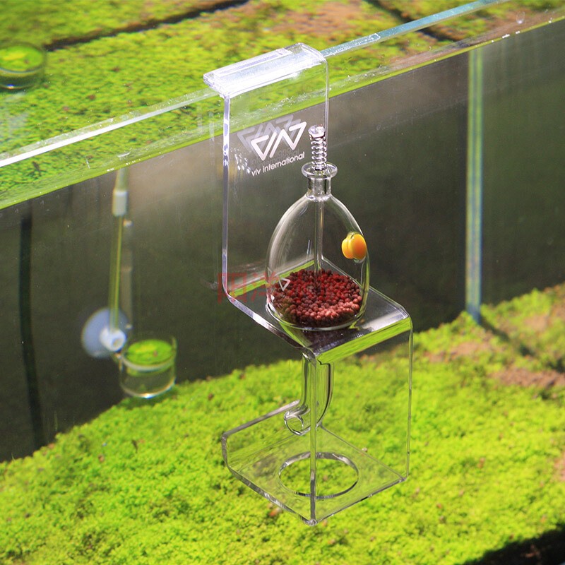 Hong Kong VIV crystal glass feeder aquarium fish tank floating feeding circle red worm feeding cup feeder