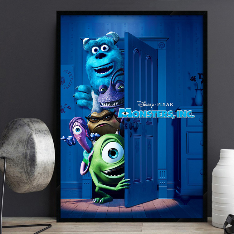 Monsters Inc. Pixar Animated Movie Poster Decorative Painting Framed Hanging Picture