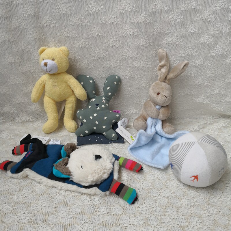 Foreign trade French baby soothing towel puppy styling cotton cloth splicing appeasing doll accompanied by sleeping comforting toy