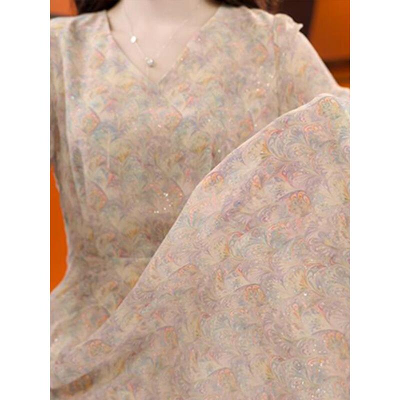 Colorful Peacock Dress, Summer Slimming High-End Long Dress, Elegant Mother's Wear, Loose-Fitting Mid-Sleeve Dress That Covers the Body Colorful Peacock Dress, Summer Slimming High-End Long Dress, Elegant Mother's Wear, Loose-Fitting Mid-Sleeve Dress That Covers the Body