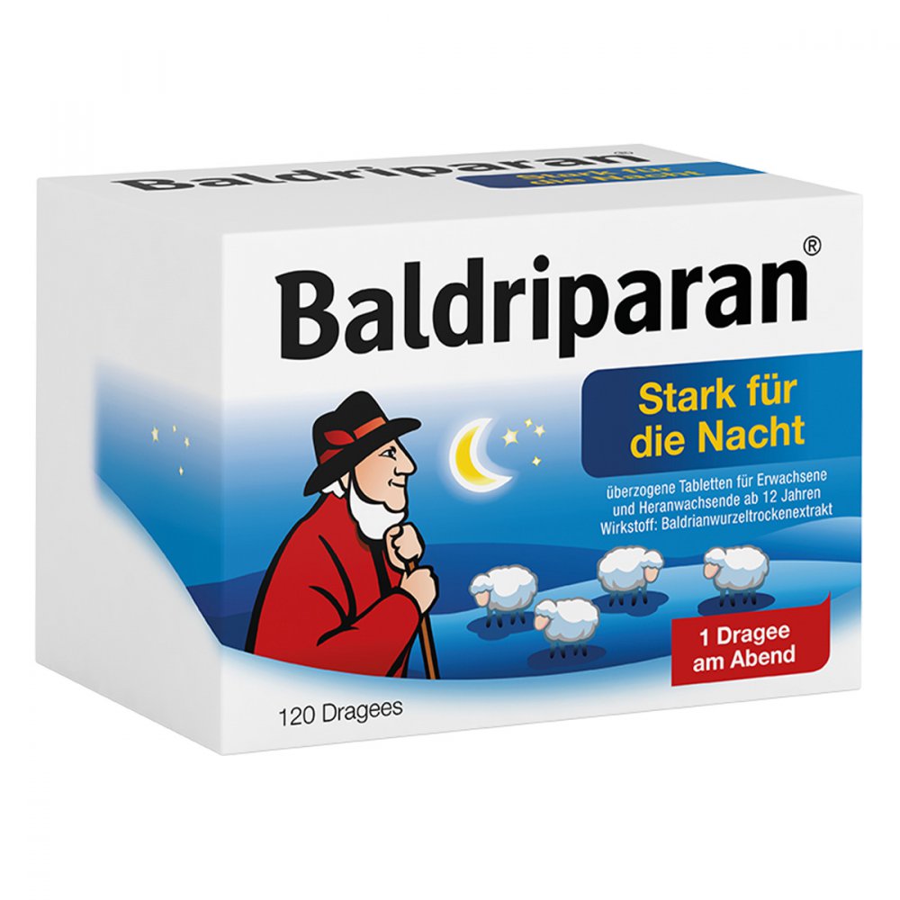 German original Baldriparan natural valerian root extract improves sleep 120 grains