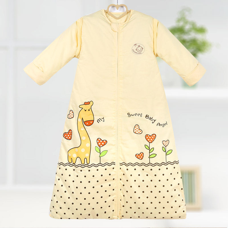 Xiaoerlang detachable pure cotton liner baby sleeping bag autumn and winter thickened baby sleeping bag for all seasons
