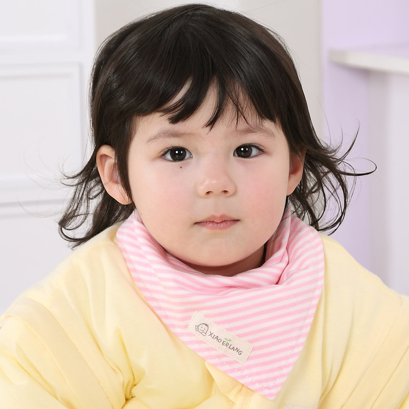 Child groom baby full pure cotton thickened dual-use saliva towel Triangle Towel Baby Headscarf Bib Hood