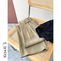 Small hikers) Broadlegged Pants Woman High Waist 2022 Spring New Loose Commuter Straight Barrel Casual Suit Long Pants