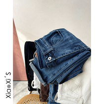 Little hikers) Jeans Women Loose 2022 Spring new high waist Old daddy elastin slim Harun long pants