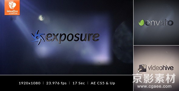 AE模板-灯光和照明弹效果Logo展示片头 Exposure - Logo Intro