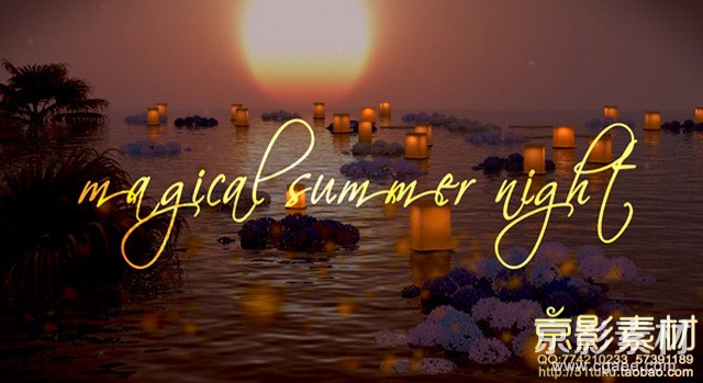 AE模板-夏夜秘湖婚礼相册片头 Photo Gallery on a Magical Summer Night