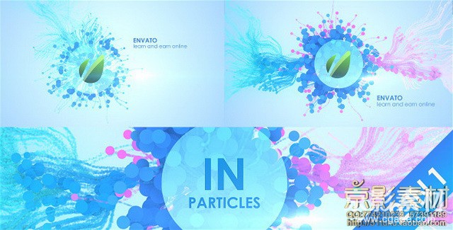 AE模板-唯美颜色粒子Logo标志展示片头模板 In Particles