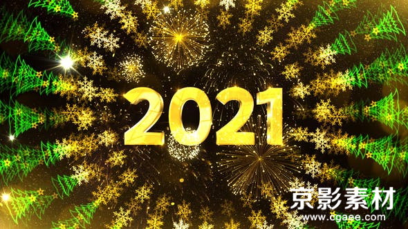 AE模板-New Year Countdown-金色粒子新年倒计时