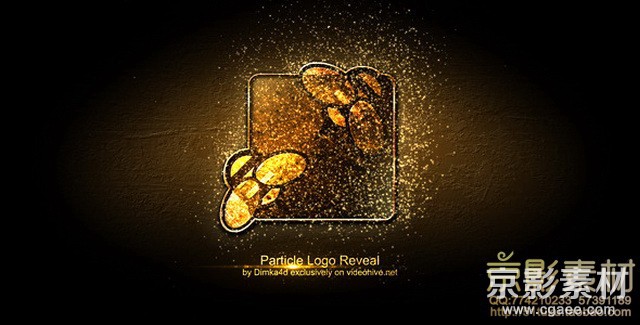 AE模板-金色粒子汇聚Logo文字展示片头 Particle Logo Reveal