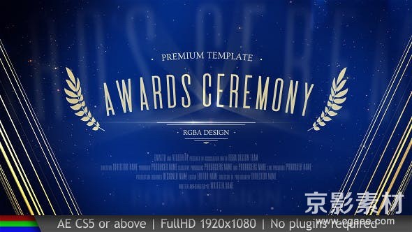 AE模板-奢华金色颁奖典礼晚会包装片头 Awards 20645417