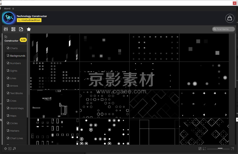 AE脚本-600个科技感HUD信息数据故障场景UI界面元素动画预设 Technology Constructor