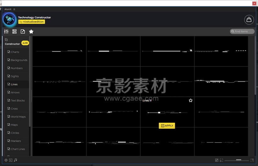 AE脚本-600个科技感HUD信息数据故障场景UI界面元素动画预设 Technology Constructor